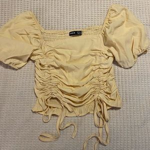 drawstring yellow shein shirt